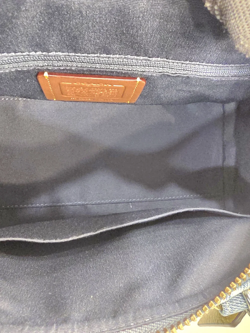 Coach Denim Satchel Bag with Yellow Tag and Pink Charm - Picture 12 of 14